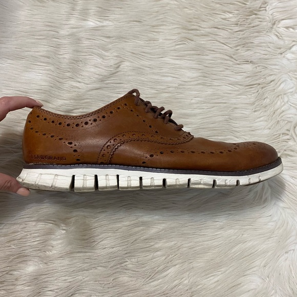 Cole Haan Zerogrand Wingtip Oxford Brown Leather British Tan Sneaker Shoes main image 4